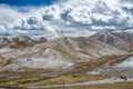 Astonishing Tibetan cloudy sky and high altitude snowy mountains Royalty Free Stock Photo